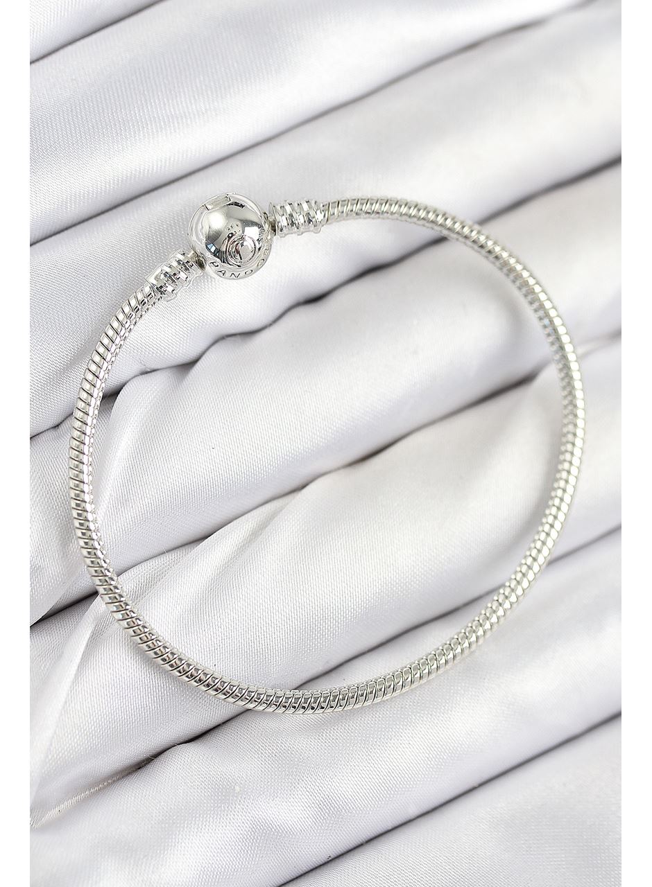 Pirinç Charm Topcuk Model Gümüş Renk Kadın Bileklik