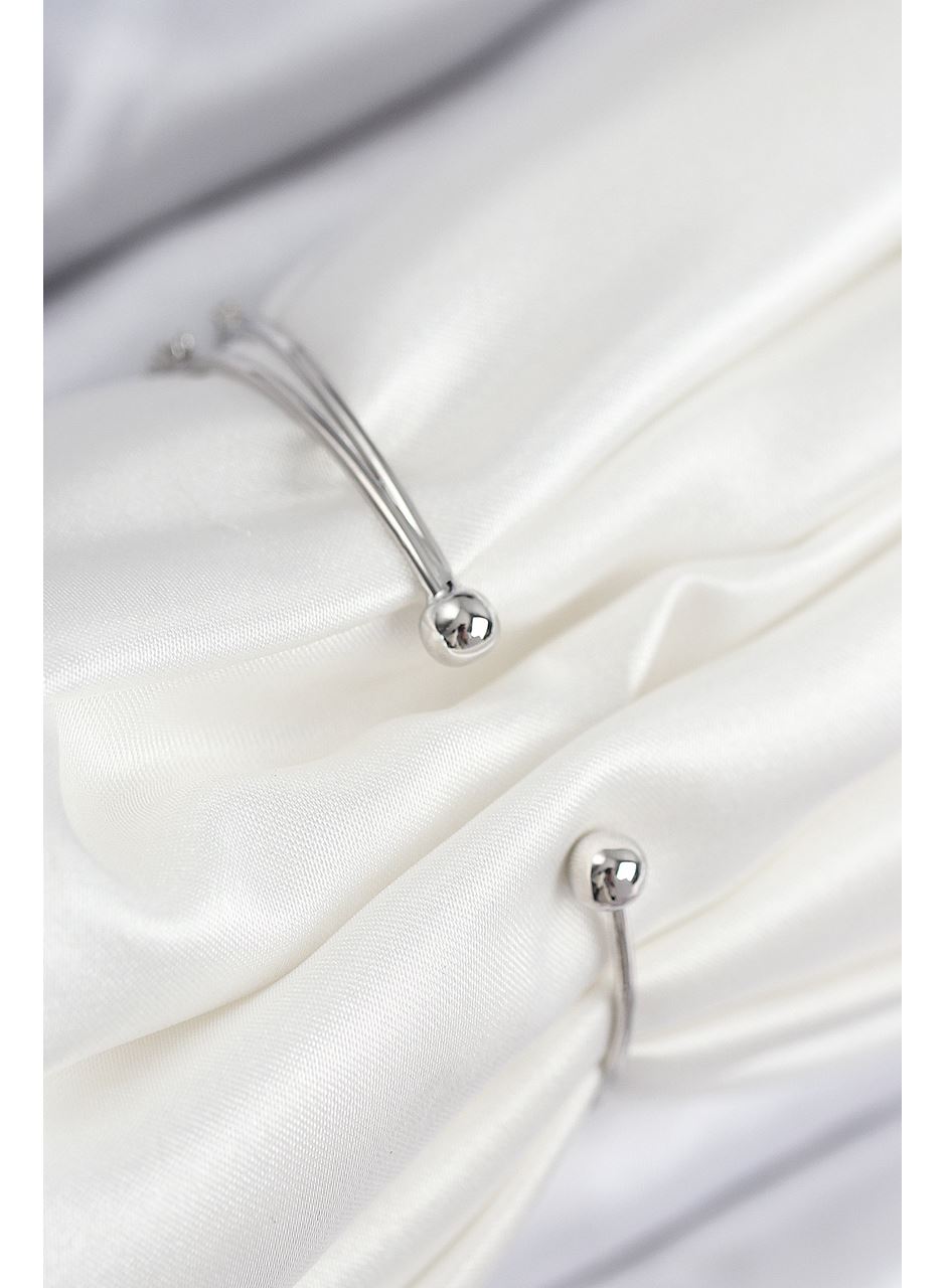 Pirinç Zirkon Taşlı Kalp Model Gümüş Renk Kadın Bileklik