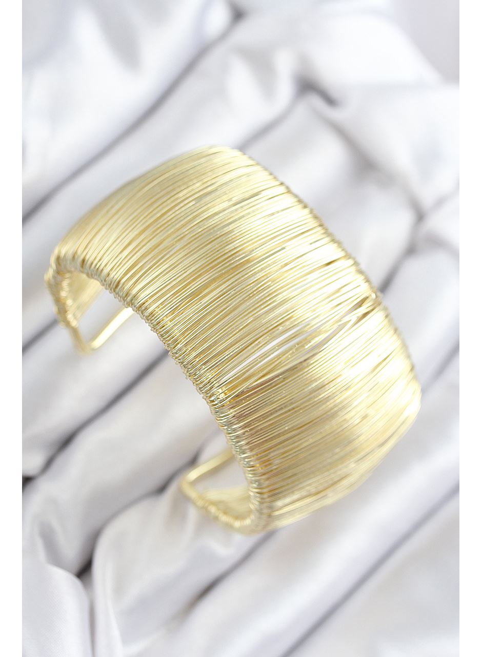 Pirinç Tel Sarma Model Gold Renk Kadın Bileklilk