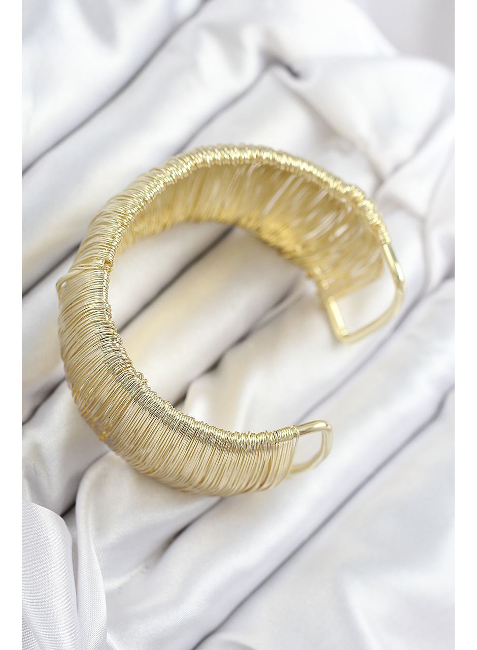 Pirinç Tel Sarma Model Gold Renk Kadın Bileklilk