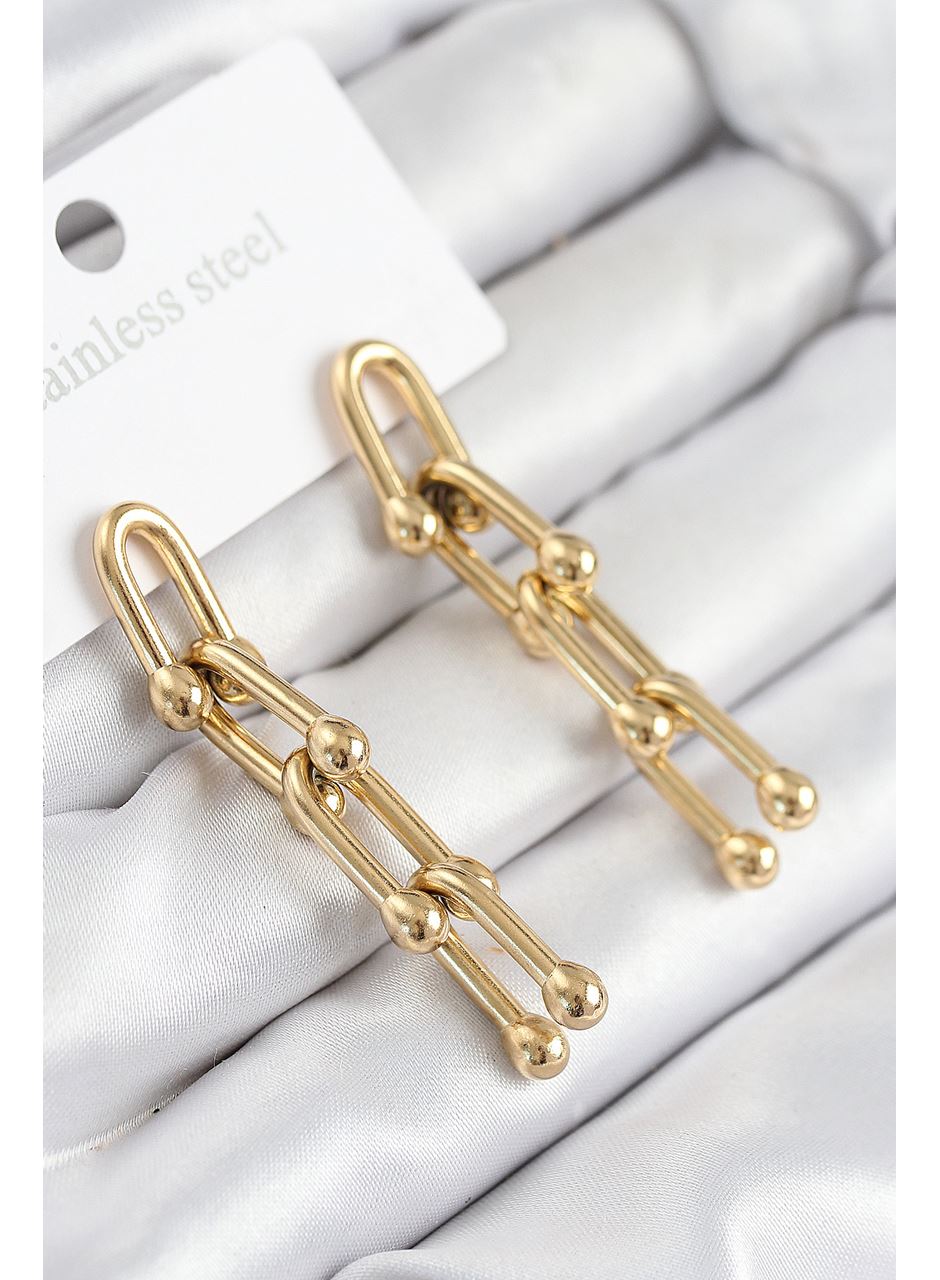 316L Çelik Sallantılı Tifany Model Gold Renk Kadın Küpe