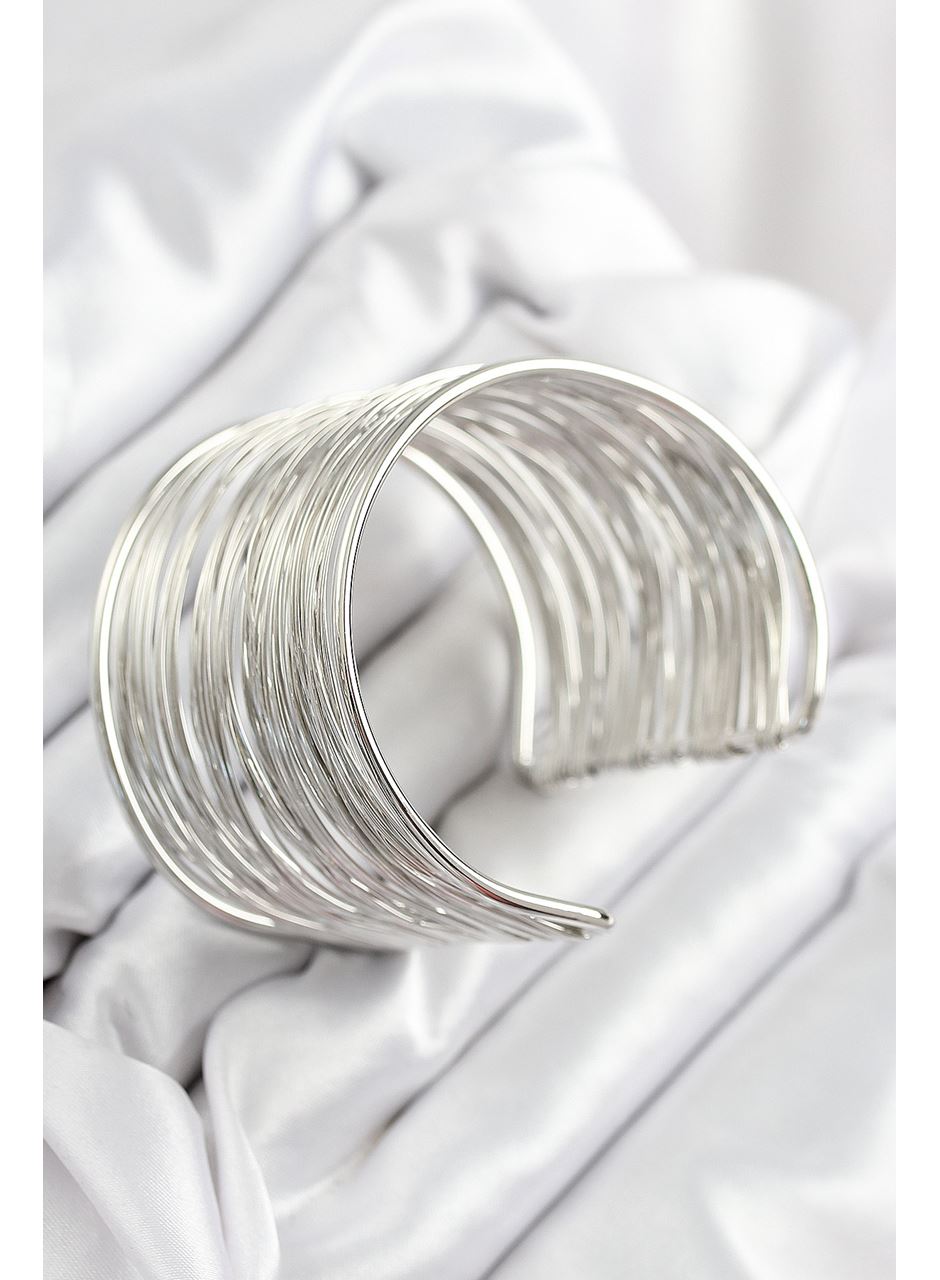 Pirinç Tel Sarma Model Gümüş Renk Kadın Bileklilk