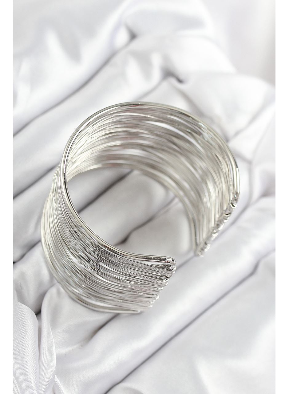 Pirinç Tel Sarma Model Gümüş Renk Kadın Bileklilk
