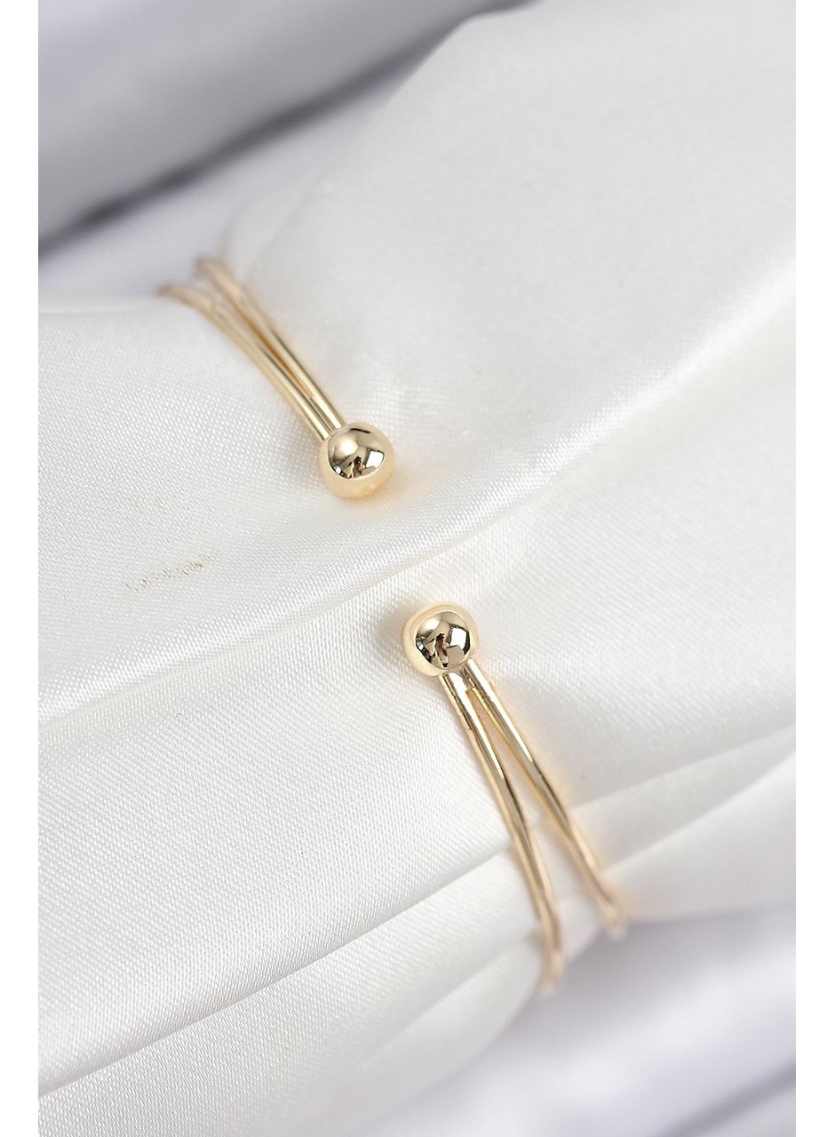 Pirinç Zirkon Taşlı Baget Model Gold Renk Kadın Bileklik