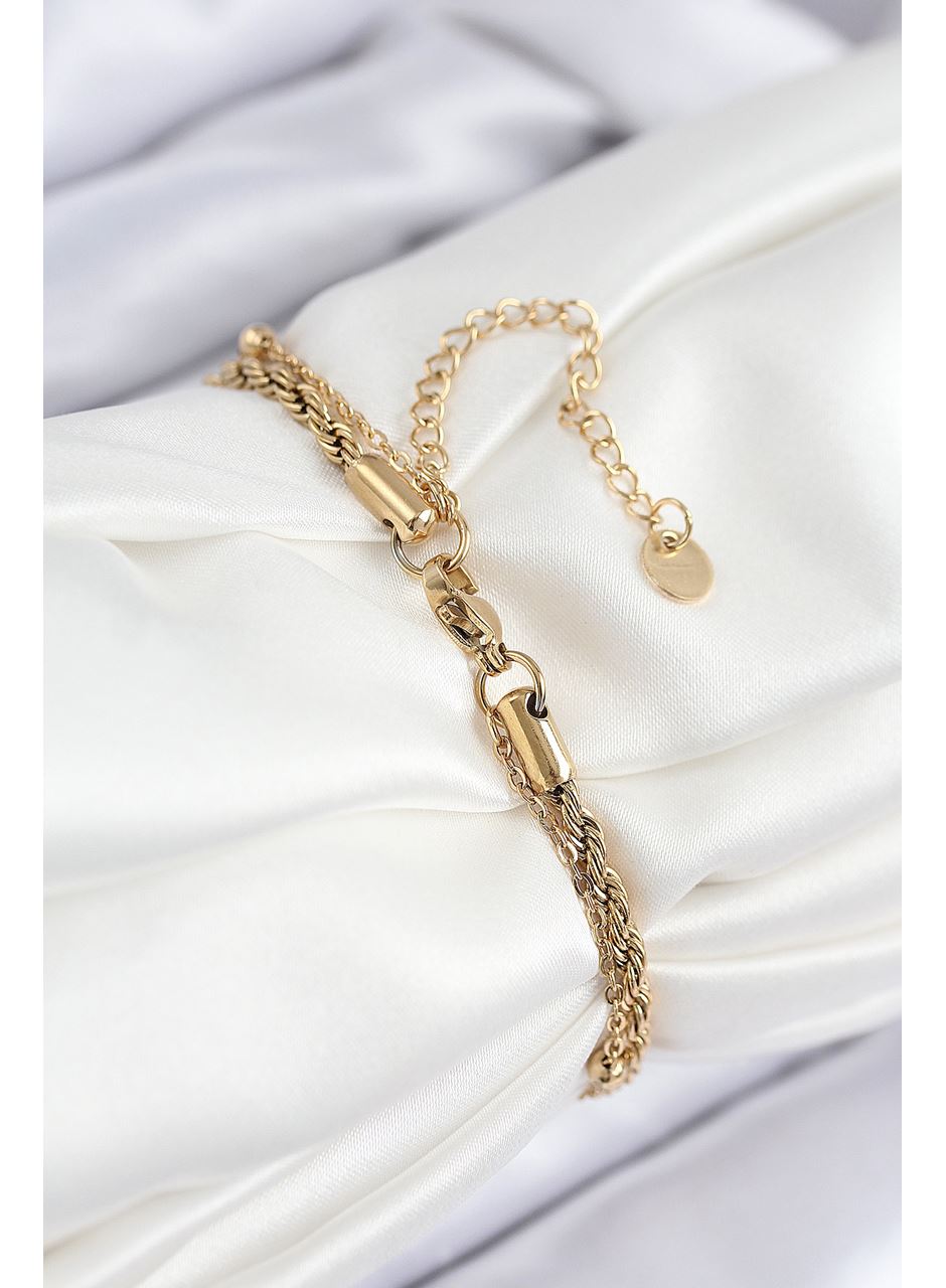 316L Çelik Nazar Boncuk Model Burgu Zincir Gold Renk Kadın Bileklik