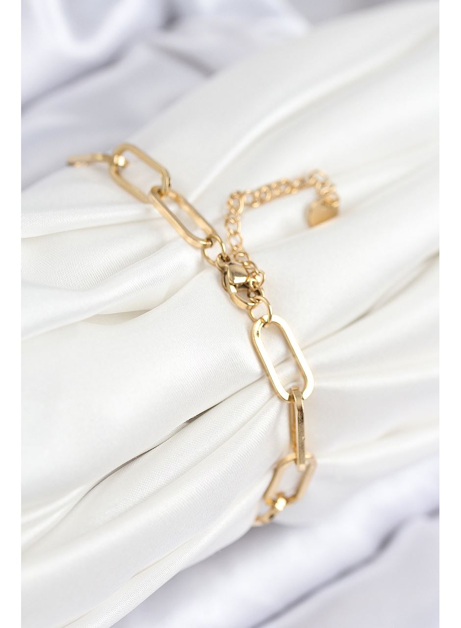 316L Çelik Nazar Boncuğu Ve Zirkon Taşlı Kalp Model Gold Renk Kadın Bileklik