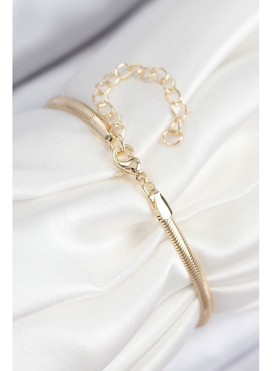 Pirinç Zirkon Taşlı Kalp Model Gold Renk Kadın Bileklik