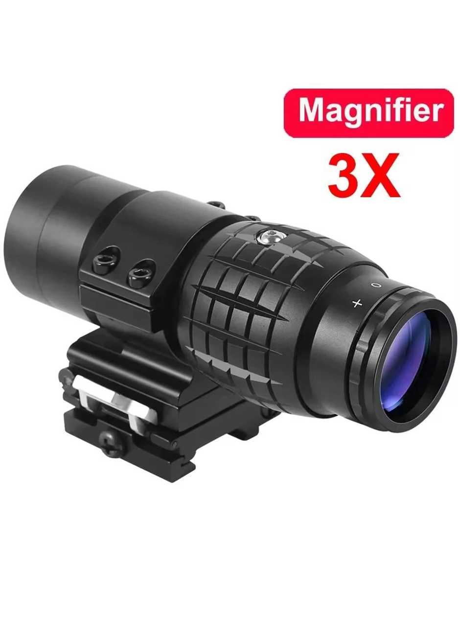 Magnifier 3x Yakınlaştırmalı Dürbün - 22mm Ray Uyumlu, Katlanır Yaylı Ayaklı (