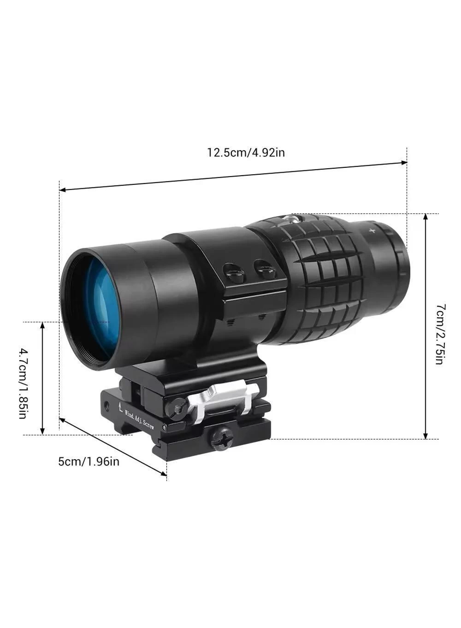 Magnifier 3x Yakınlaştırmalı Dürbün - 22mm Ray Uyumlu, Katlanır Yaylı Ayaklı (