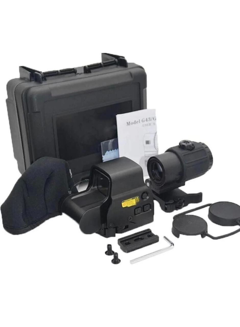 558-G43 XPS2 Hedef İşaretleyici Red Dot - Holografik Nişangâh, 5x Büyütmeli Set-Siyah (