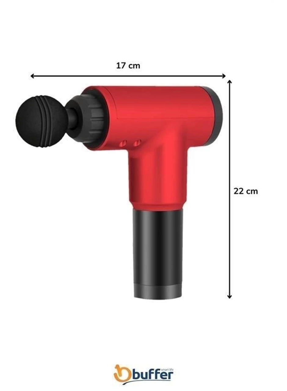 4 Başlıklı 6 Seviye Hız Ayarlı Vurmalı Kas Yoğurmalı Titreşimli Masaj Tabancası Aleti (