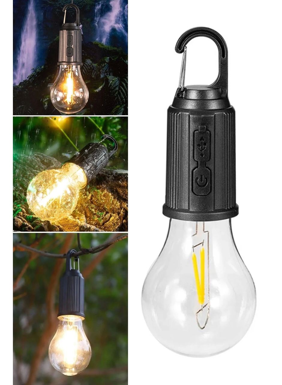 Şarj Olabilen 3 Farklı Mod Led'li Kendiliğinden Asma Kancalı Kamp,dış Cephe Lambası (