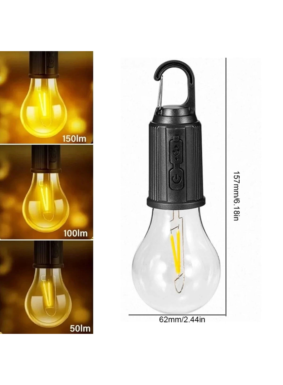 Şarj Olabilen 3 Farklı Mod Led'li Kendiliğinden Asma Kancalı Kamp,dış Cephe Lambası (