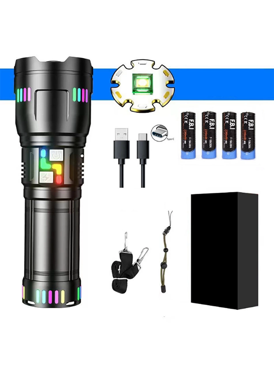 Pro F-3002 Alüminyum TG LED Gece Şeritli Type-C Şarjlı El Feneri (