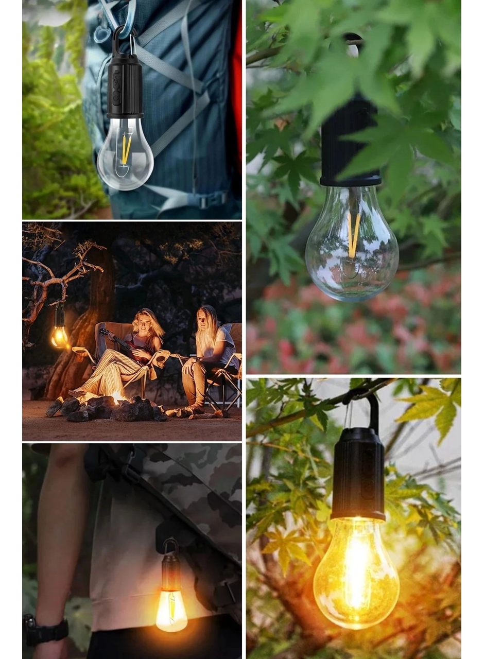 Şarj Olabilen 3 Farklı Mod Led'li Kendiliğinden Asma Kancalı Kamp,dış Cephe Lambası (