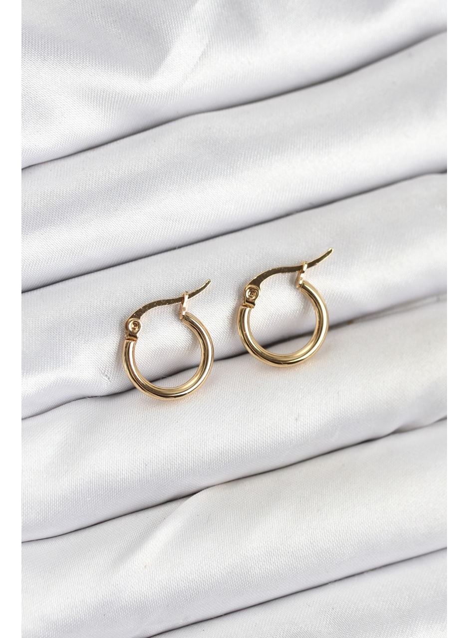 316L Çelik Gold Renk 12 mm Halka Kadın Küpe