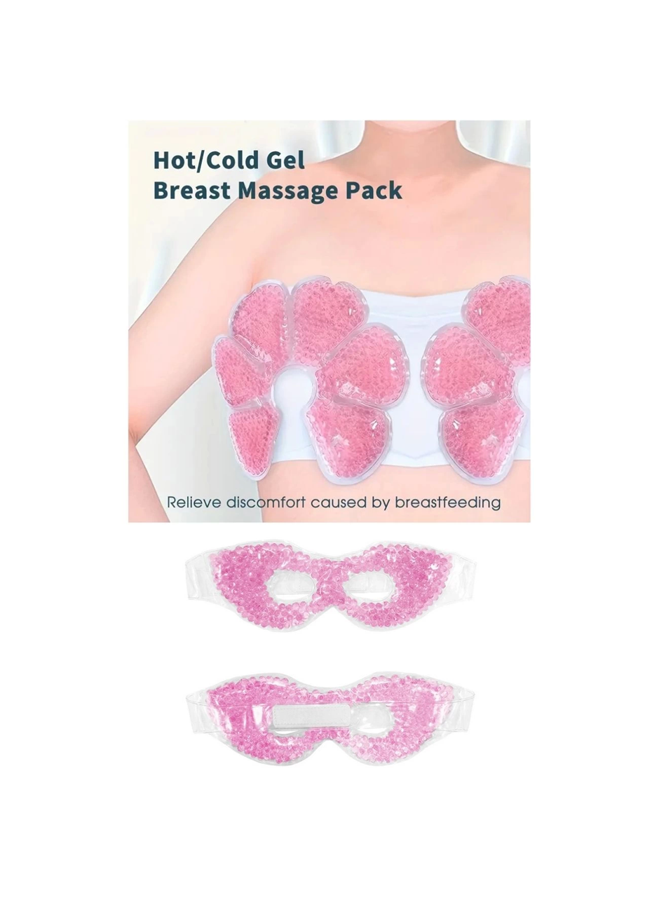 Sıcak Soğuk Göğüs Pedi 2’li ve Jel Boncuklu Göz Maskesi Seti – Emziren Anneler İçin (
