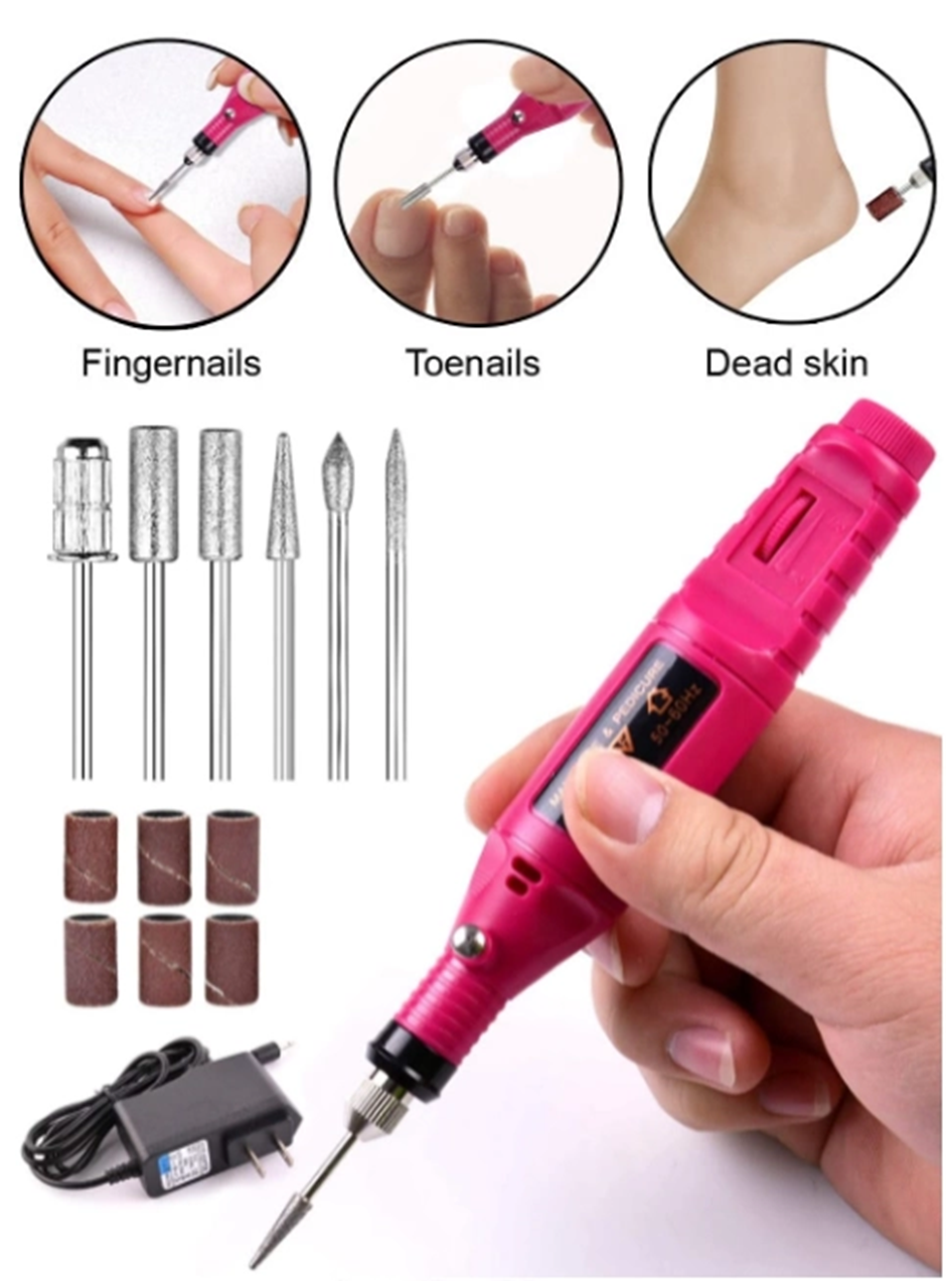 Manikür Pedikür Kalıcı Oje ve Protez Tırnak Uygulamaları İçin Elektrikli Tırnak Törpüsü (