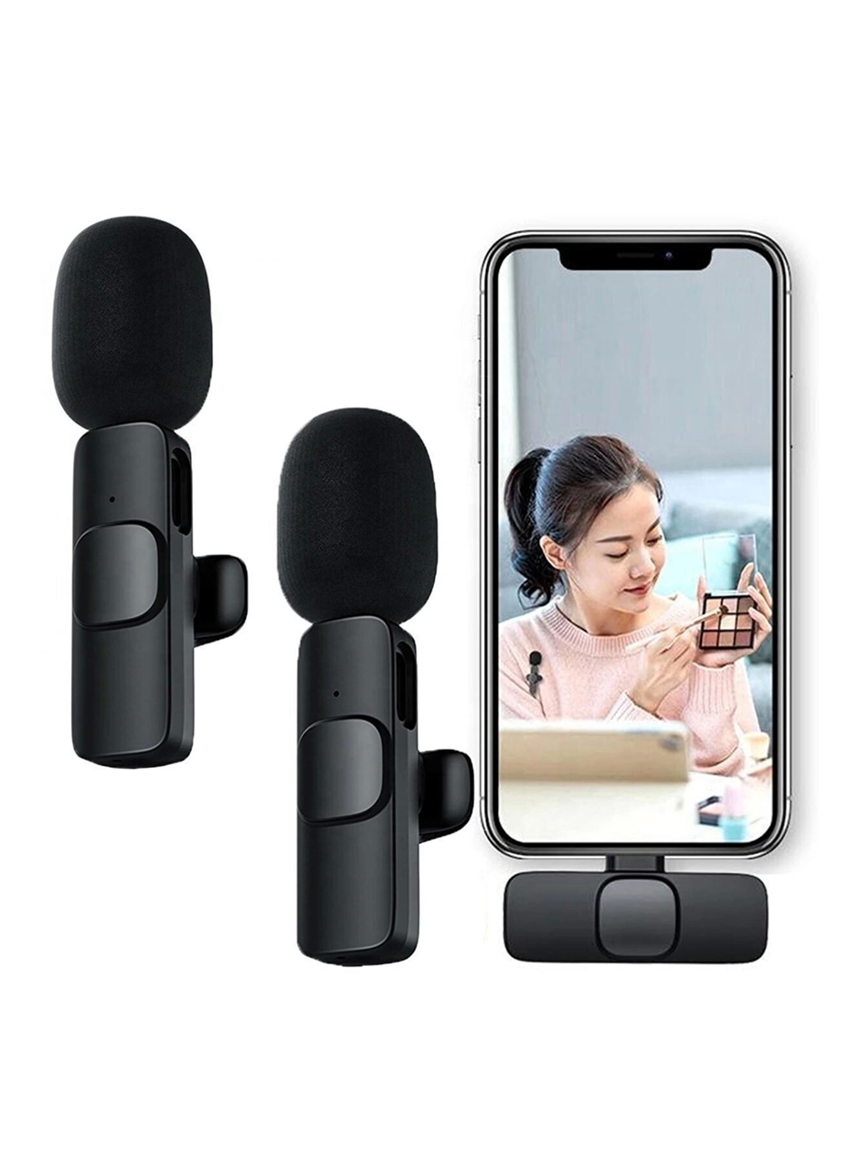 Lightning Girişli Iphone Uyumlu Ikili Kablosuz Yaka Mikrofonu Youtube Facebook Tiktok Vlog (