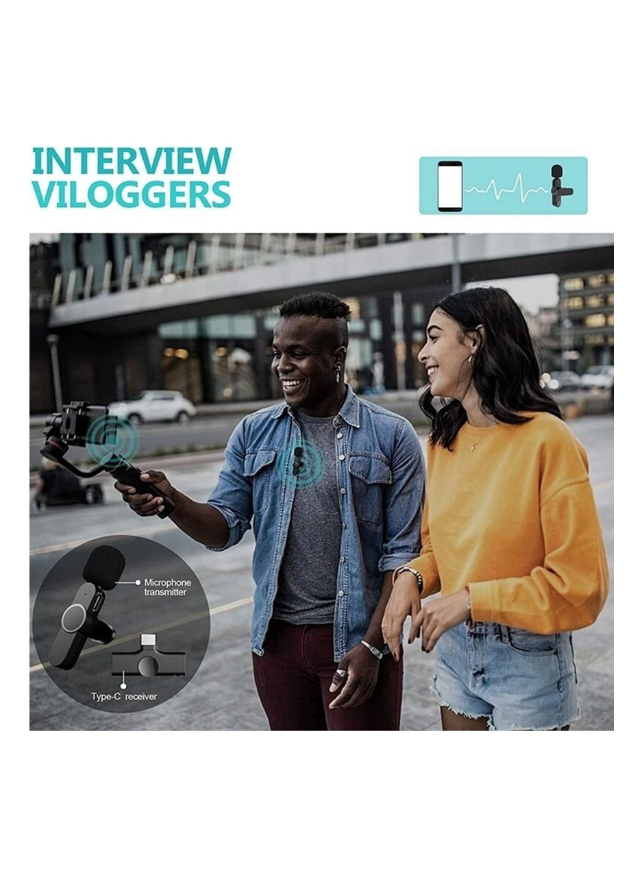 Lightning Girişli Iphone Uyumlu Ikili Kablosuz Yaka Mikrofonu Youtube Facebook Tiktok Vlog (