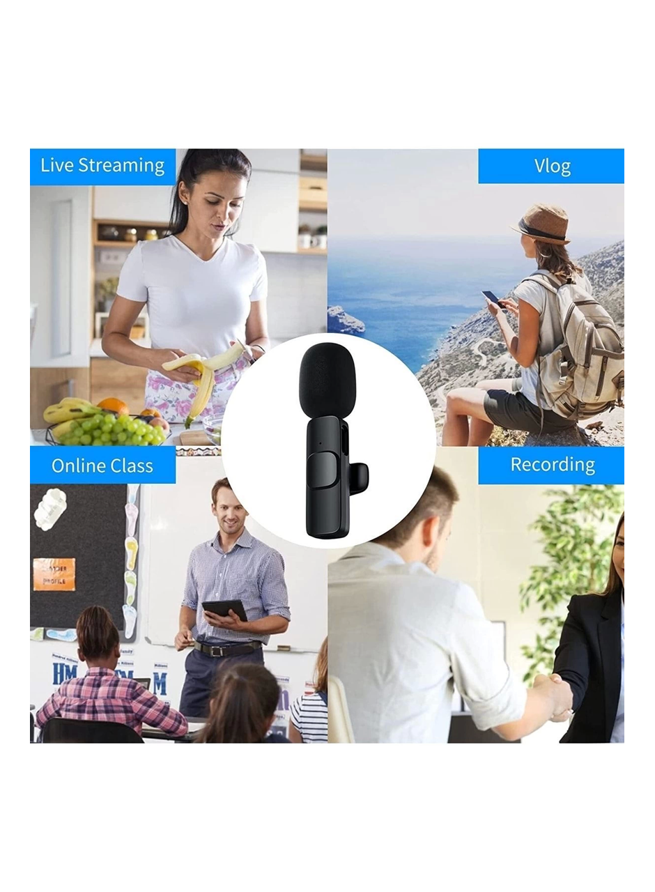 Lightning Girişli Iphone Uyumlu Ikili Kablosuz Yaka Mikrofonu Youtube Facebook Tiktok Vlog (