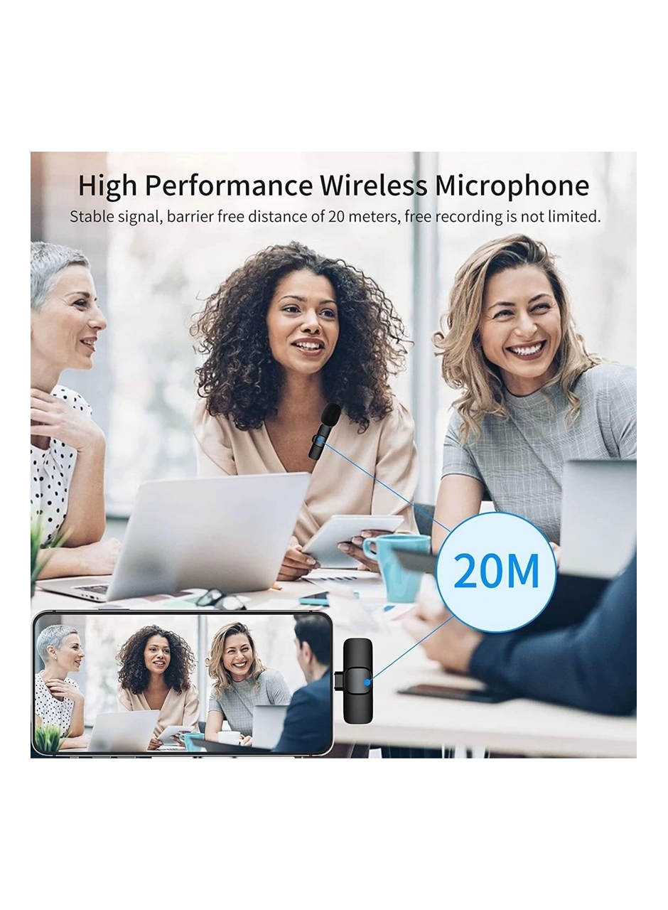 Lightning Girişli Iphone Uyumlu Ikili Kablosuz Yaka Mikrofonu Youtube Facebook Tiktok Vlog (