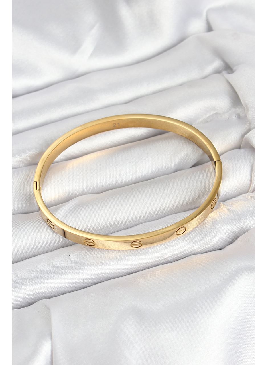 316L Çelik Gold Renk 65 mm Kadın Kelepçe Bileklik