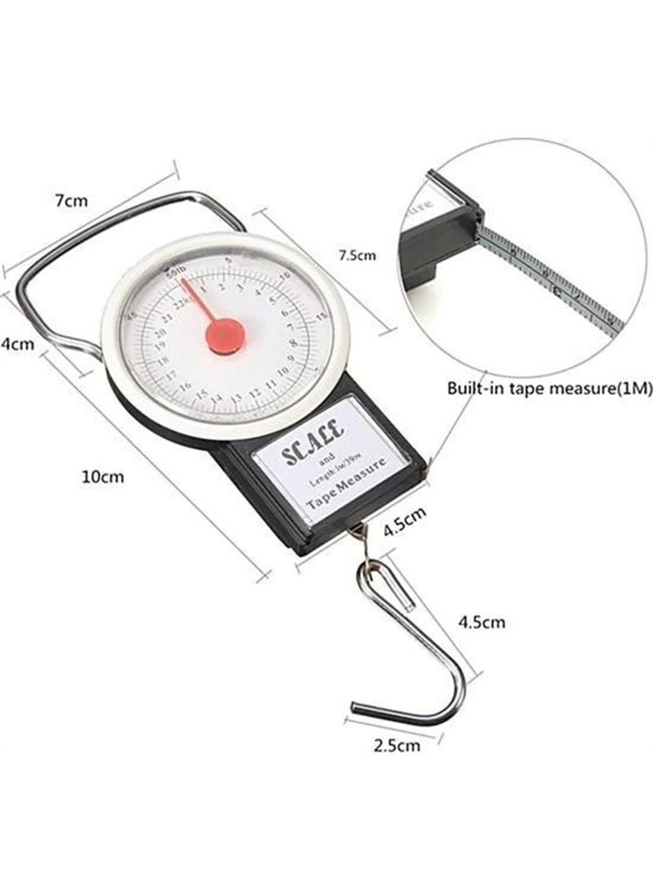 22 Kg/50lb Kancalı Tartı Aleti 1 Metre Mezuralı Askılı Balıkçı Terazisi (