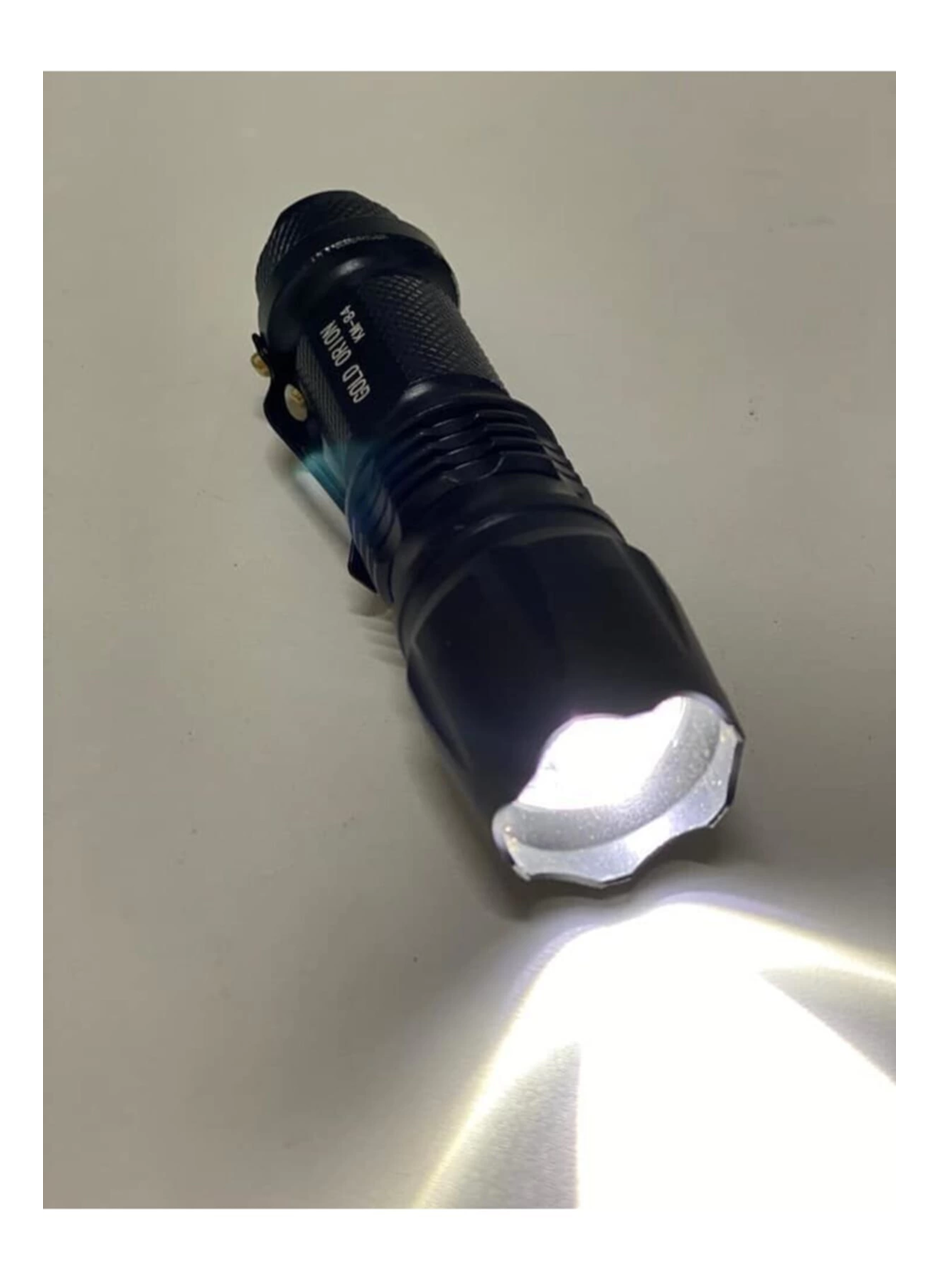 Gold Orion Km-84 Tasarruflu Şarjlı Zoomlu Metal El Feneri Kemer Klipsli (