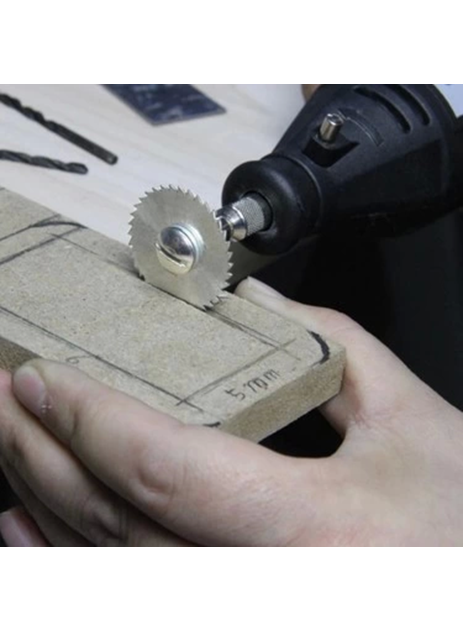 Metal 6 Parça Mini Matkap Ucu Ahşap Kesme Yuvarlak Çelik Bıçak Disk Testere Seti Kiti (