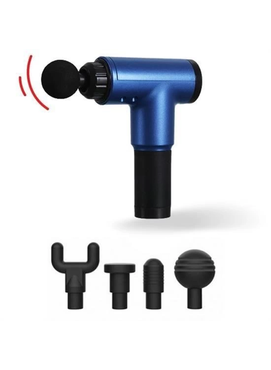 4 Başlıklı 6 Seviye Hız Ayarlı Vurmalı Kas Yoğurmalı Titreşimli Masaj Tabancası Aleti (
