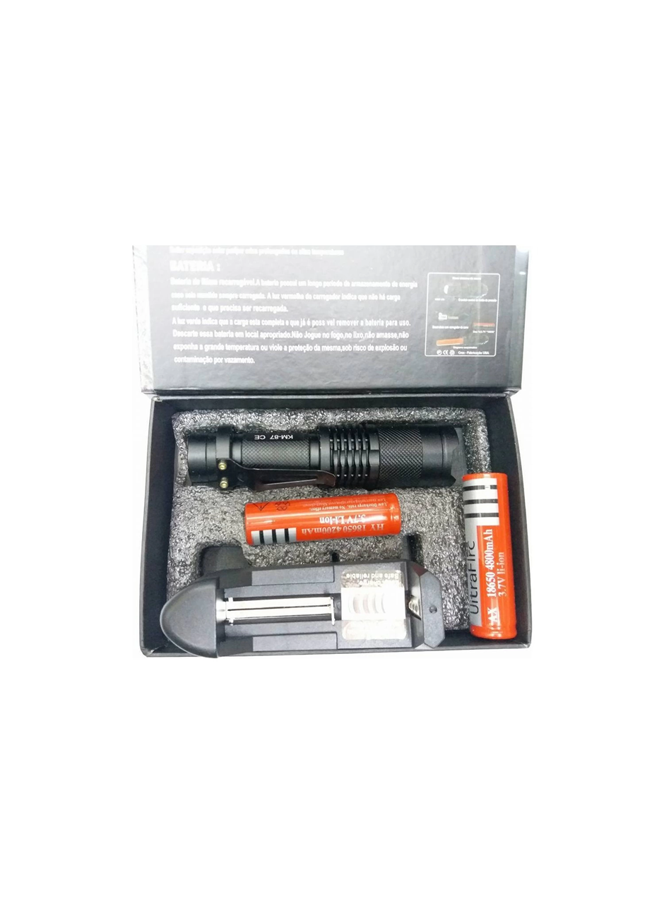 Km 87 Polis Tipi Zoomlu Şarjlı Metal Dağ Kamp Cep Feneri (