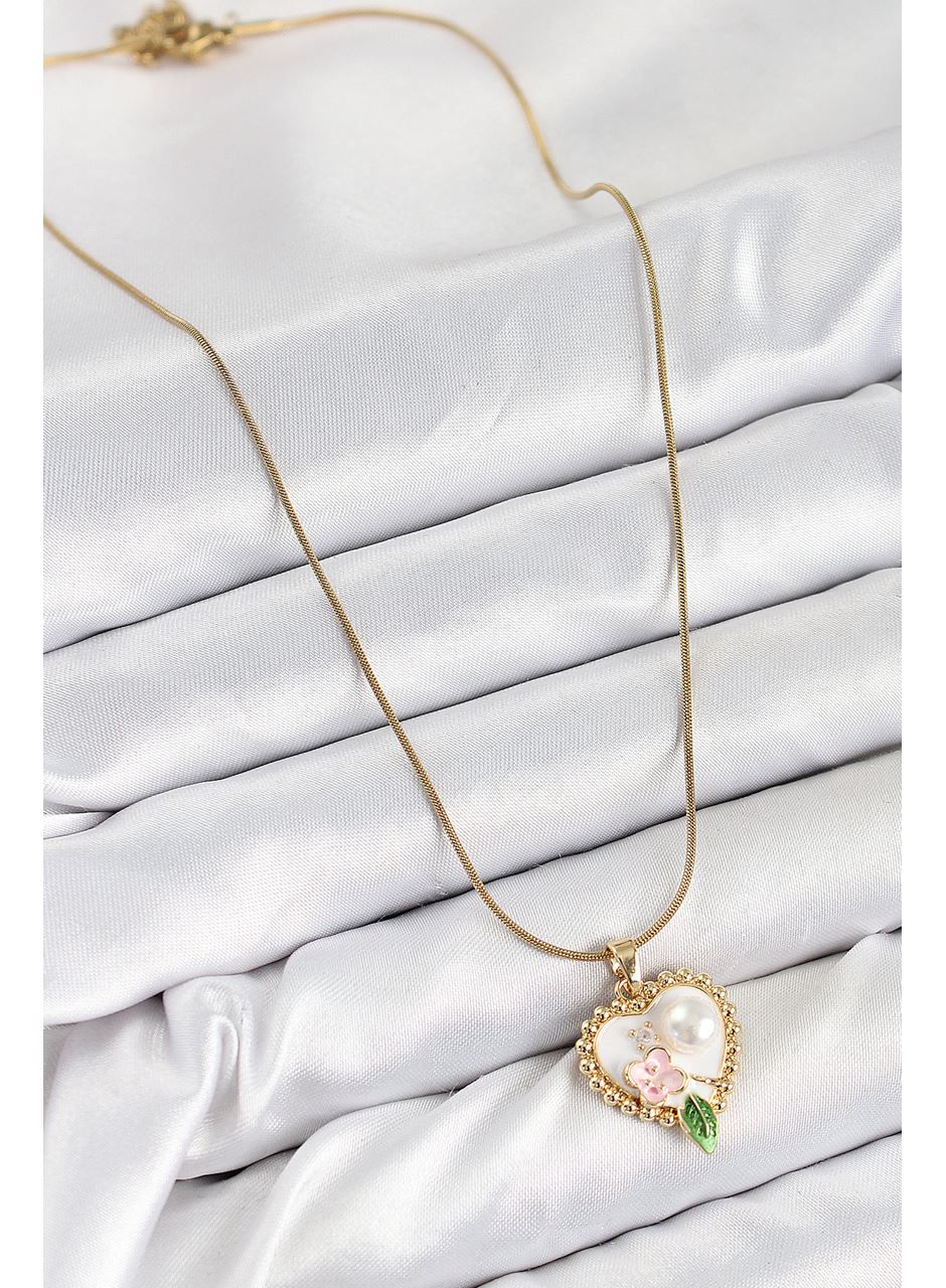 316L Çelik Sanatsal Portre Model Gold Renk Kadın Kolye