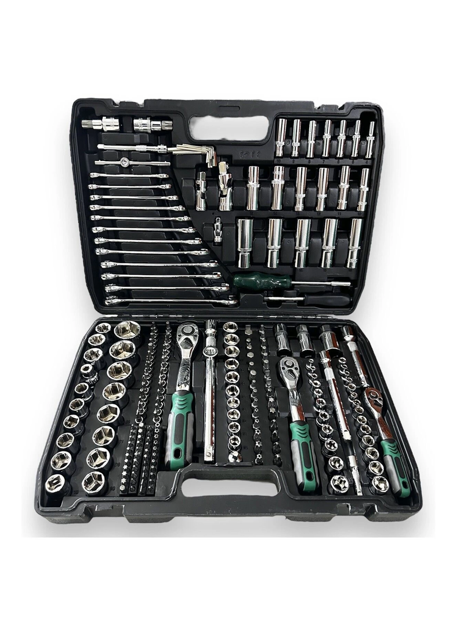 Tam Profesiyonel Germany 72 Diş Eğik Cırcır 216 Parça Lokma Takımı Oto Tamirci Tam Set 1/2-3/8-1/4 (