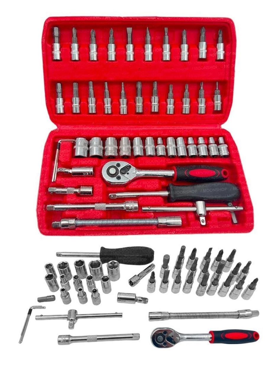 Cr-v Max 1/4 Cırcırlı 46 Parça Lokma Anahtar Takımı Bits Uç Seti Tam Set Germany (