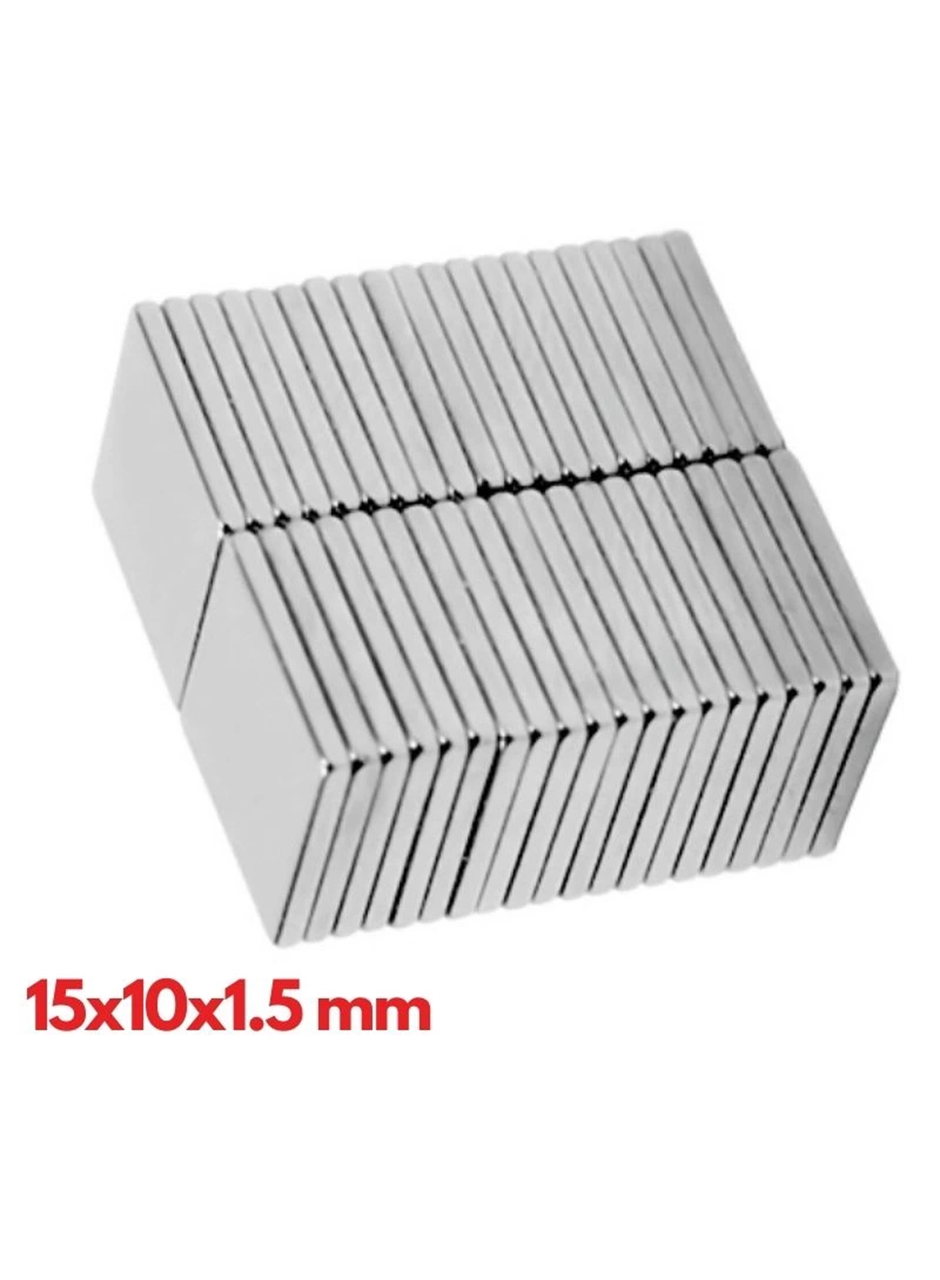 5 Adet 15x10x1.5 mm Köşeli Neodyum Mıknatıs N35 Magnet Dayanıklı Nikel Kaplama (