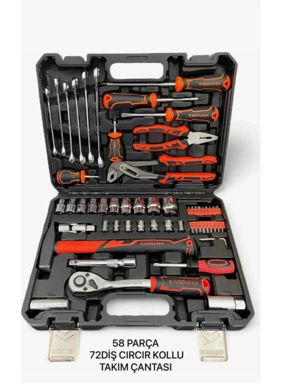 Model 58 Parça Lokma Anahtar Takımı 1-2 Ve 1-2 El Aletleri Seti 58 Parça (