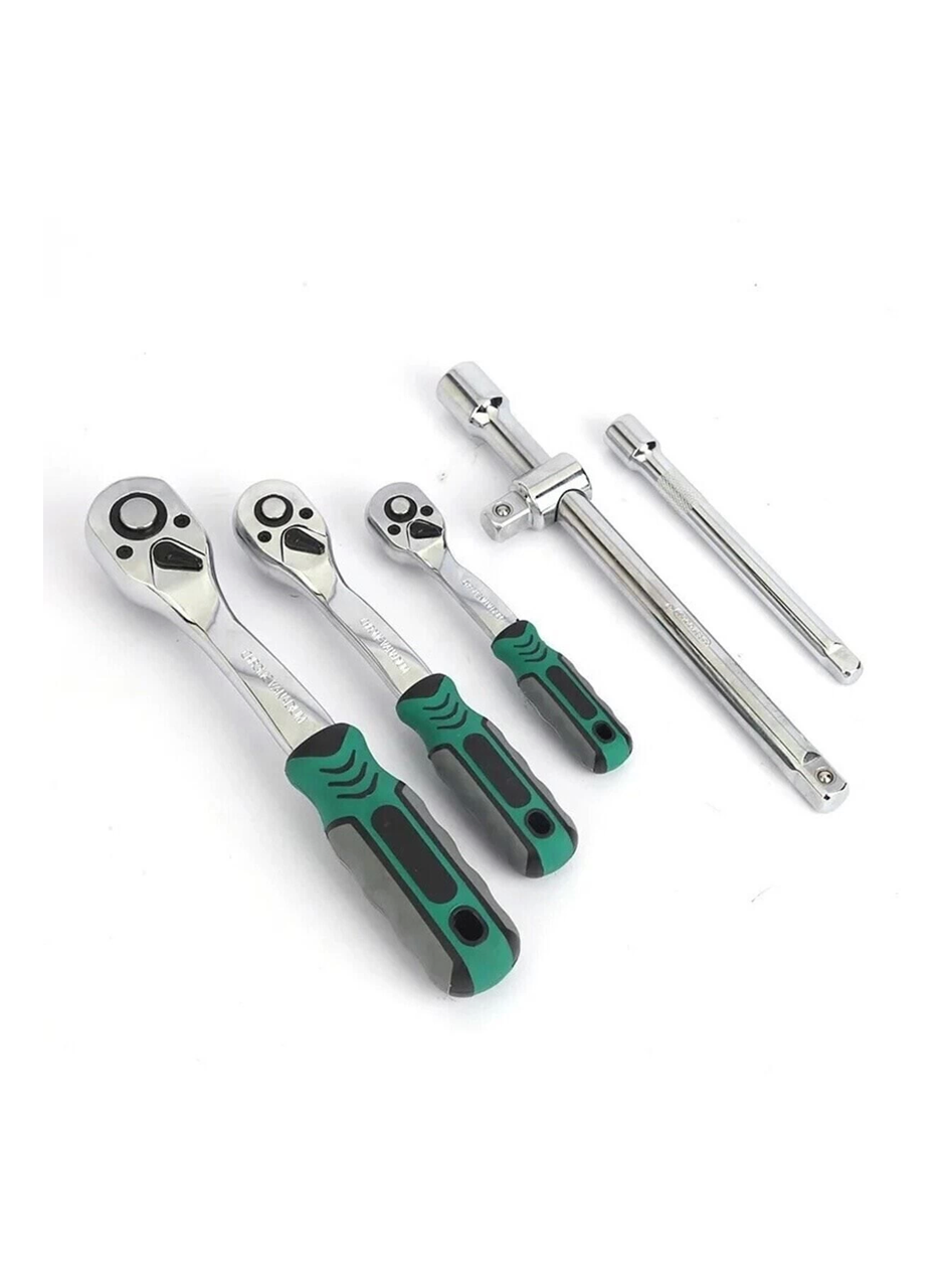 Tam Profesiyonel Germany 72 Diş Eğik Cırcır 216 Parça Lokma Takımı Oto Tamirci Tam Set 1/2-3/8-1/4 (