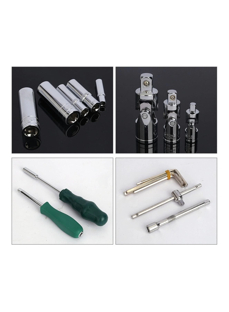 Tam Profesiyonel Germany 72 Diş Eğik Cırcır 216 Parça Lokma Takımı Oto Tamirci Tam Set 1/2-3/8-1/4 (