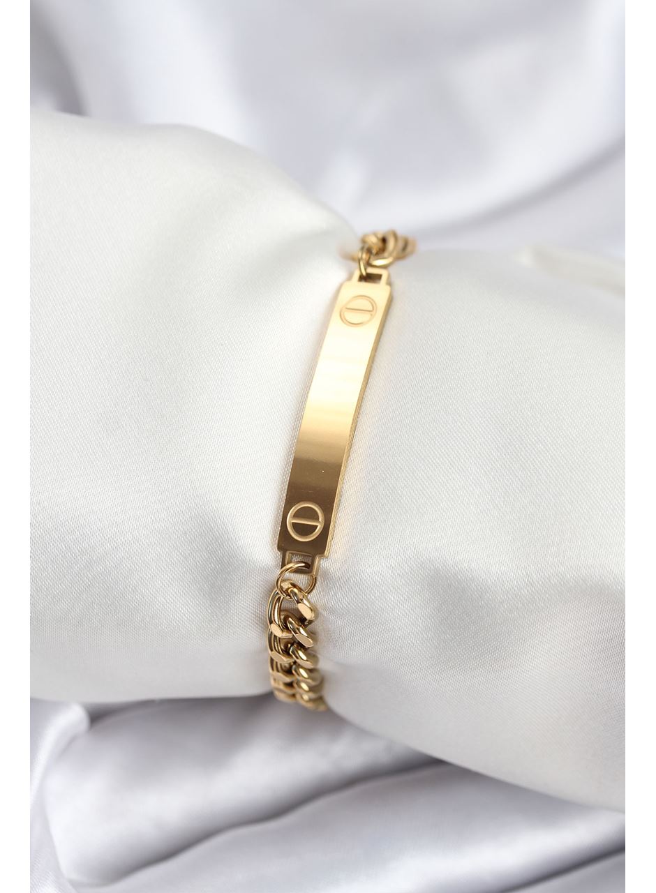 316L Çelik Gold Renk Yazı Yazmaya Uygun Kadın Bileklik