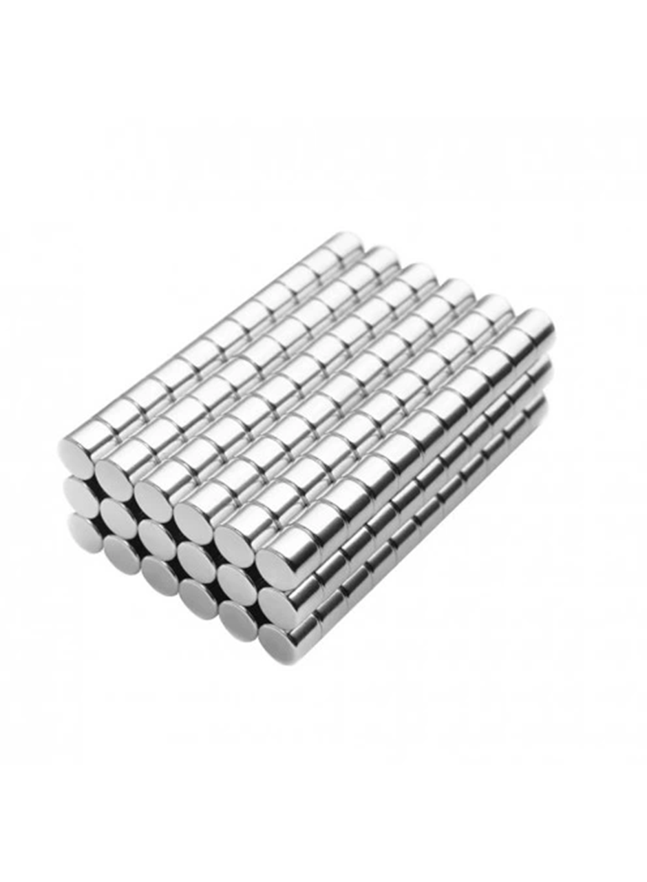 100 Adet 4x4 mm Yuvarlak Neodyum Mıknatıs N35 Güçlü Magnet Nikel Kaplama (