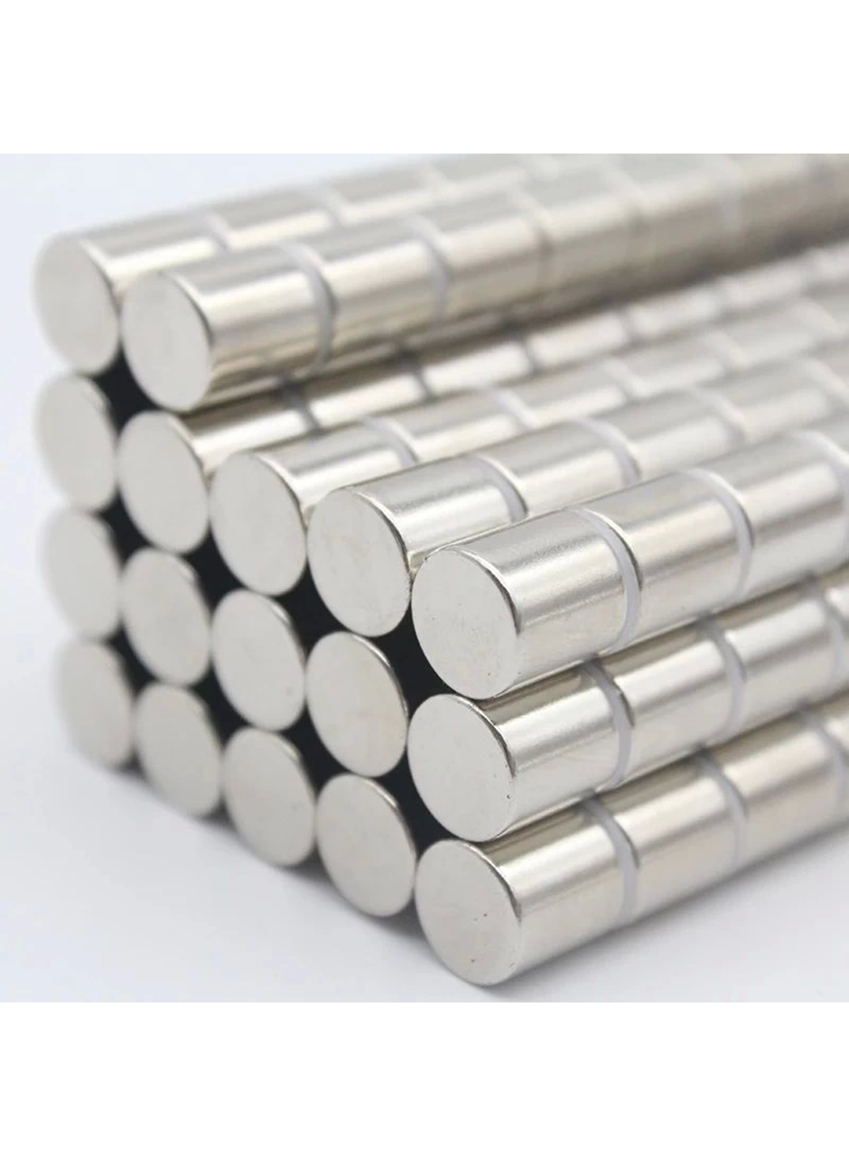 100 Adet 4x4 mm Yuvarlak Neodyum Mıknatıs N35 Güçlü Magnet Nikel Kaplama (