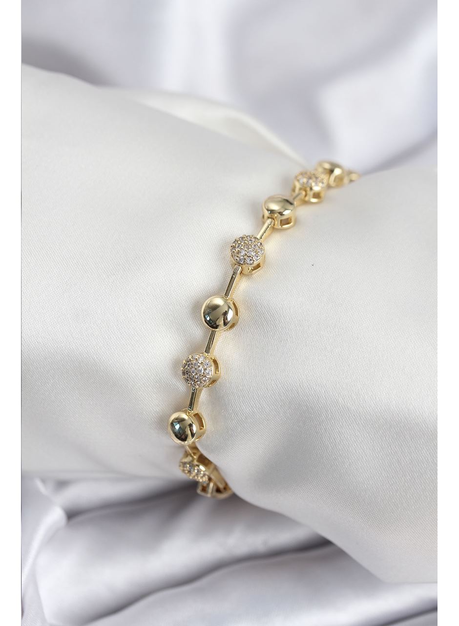 Pirinç VIP Seri Gold Renk Topçuk Model Kadın Bileklik