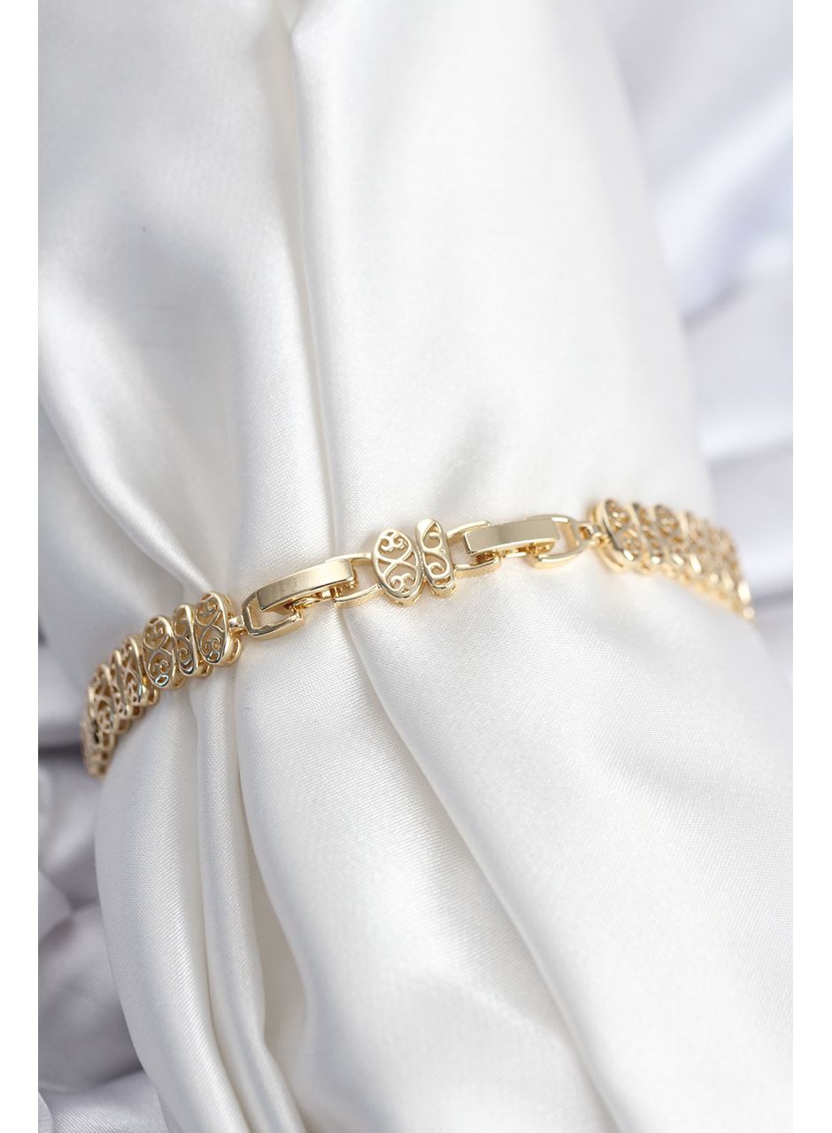 Pirinç VIP Seri Gold Renk Oval Sıralı Kadın Bileklik