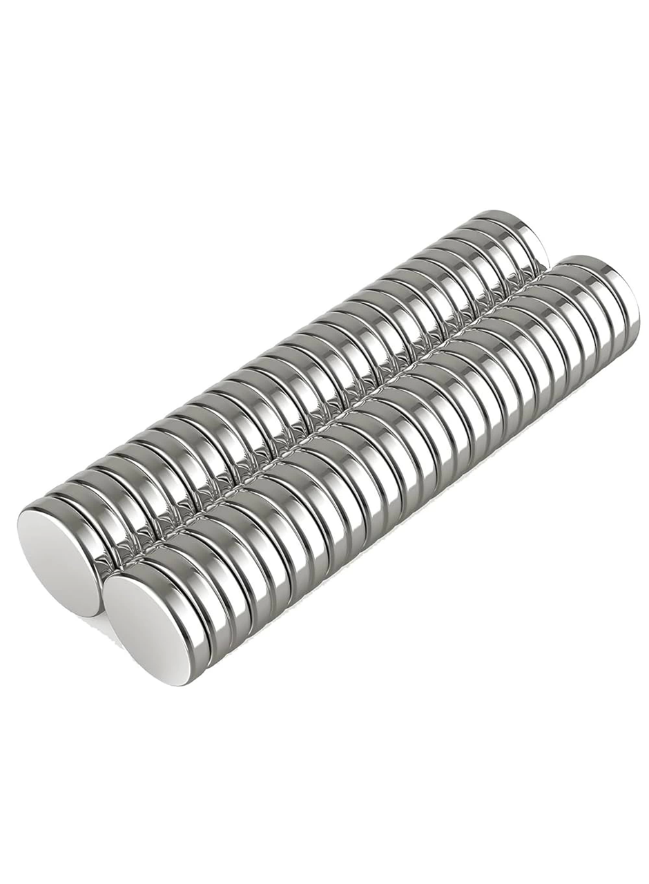 50 Adet 10x2mm Yuvarlak Neodyum Mıknatıs Güçlü Magnet Nikel Kaplamalı (