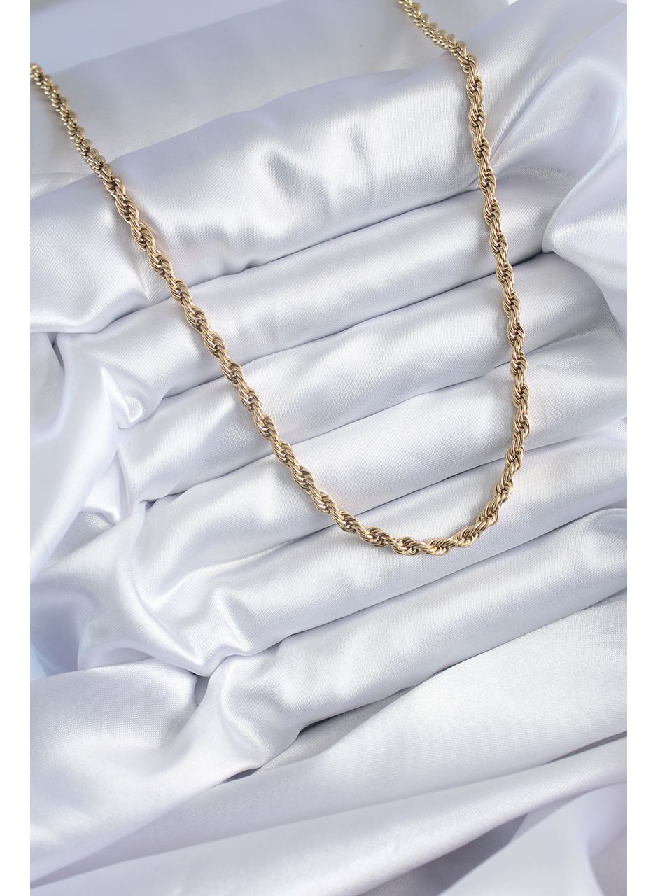 316L Çelik Gold Renk 60 cm Burgu Model Kadın Kolye