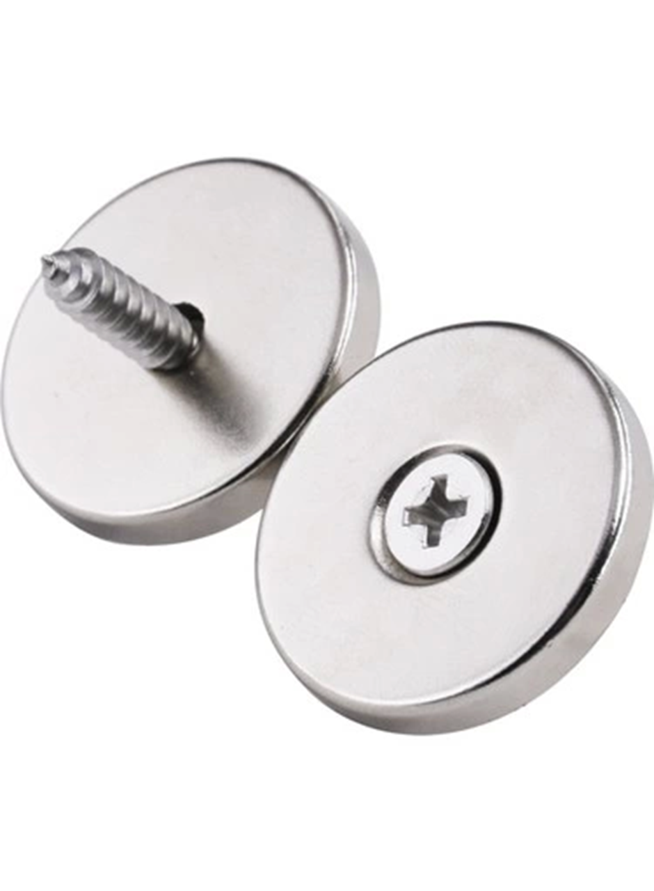 2 Adet 25x10/5x5,5 mm Neodyum Mıknatıs Havşa Delikli Magnet Vida Atılabilir N35 Nikel Paslanmaz (