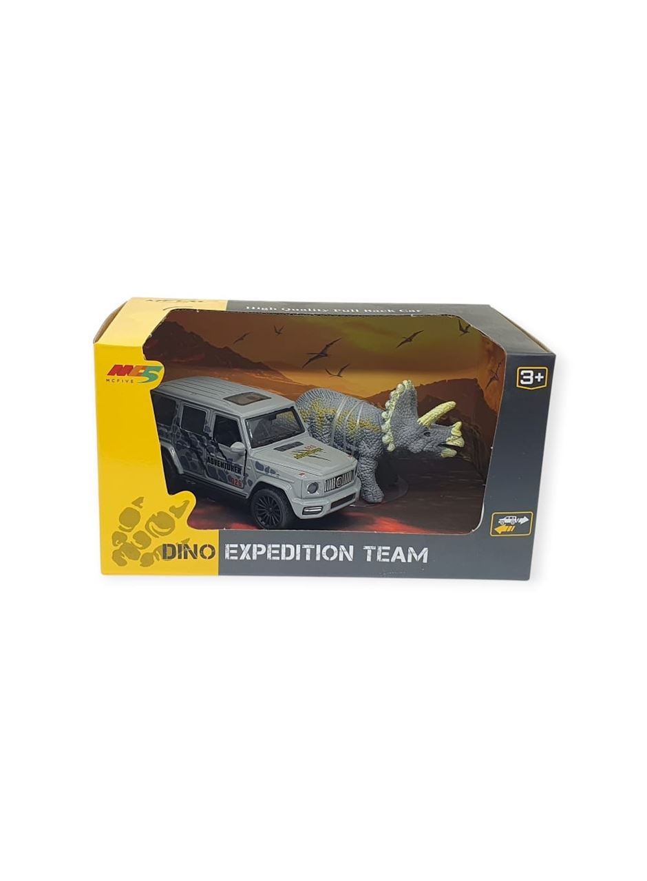 Çek Bırak Araç ve Dinazor Oyun Seti - 6843-2D- Gri