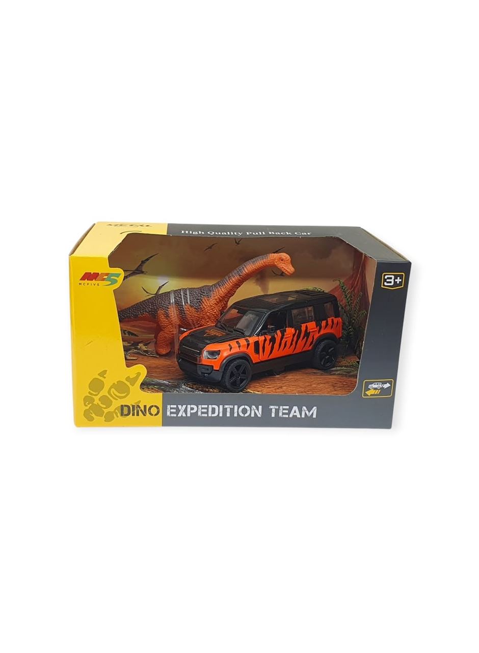 Çek Bırak Araç ve Dinazor Oyun Seti - 6843-2D- Turuncu