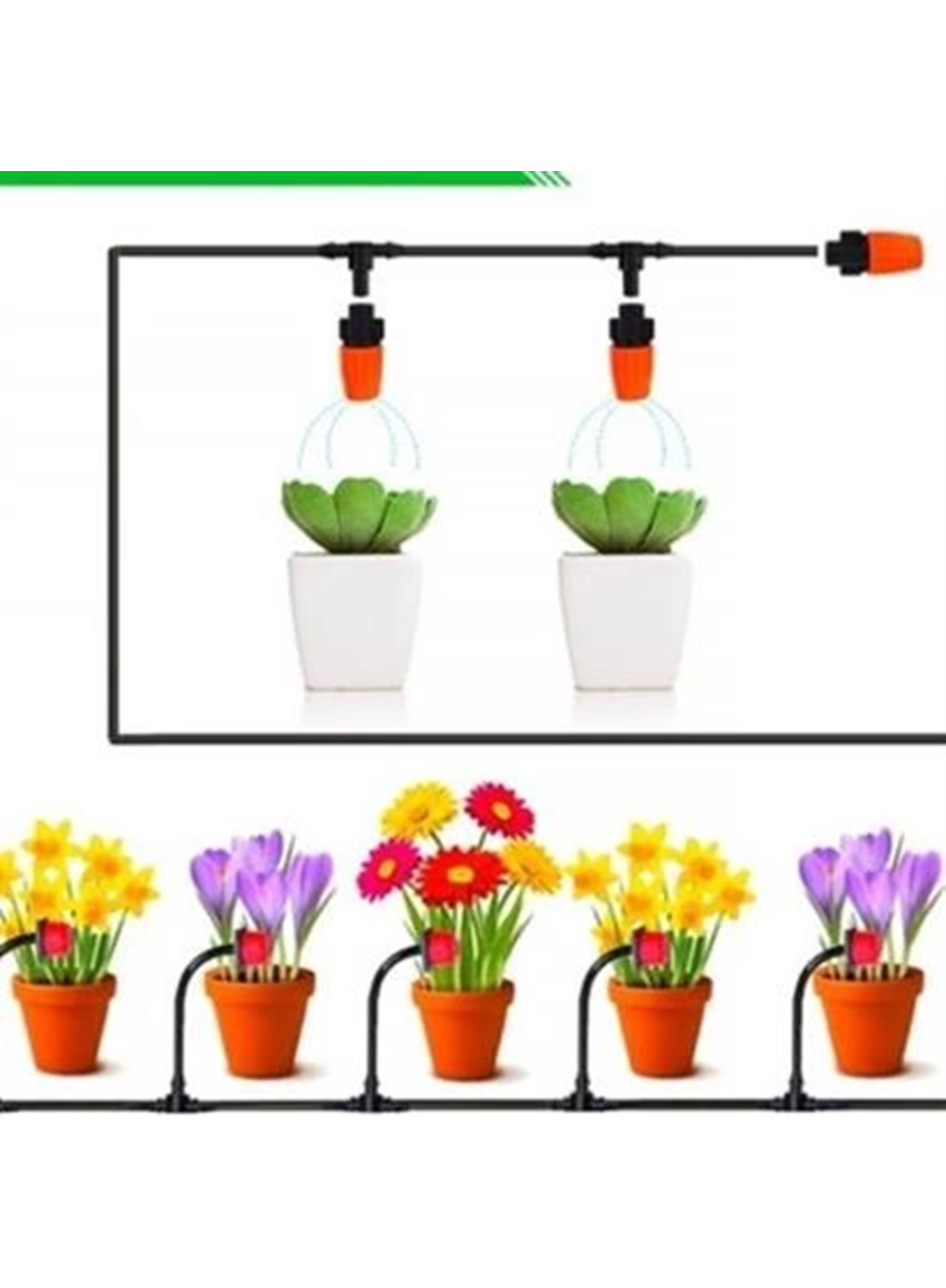 15 Metre Bahçe Damlama Sulama Sistemi Seti Hortum ve Ek Parçaları (